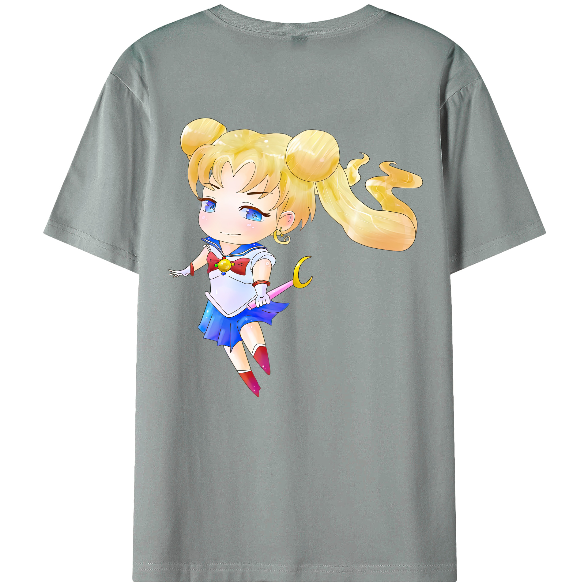 （画像用） 美少女戦士セーラームーン 愛野 美奈子 あいの みなこ Sailor Moon Aino Minako 綿100％ メンズ半袖Tシャツ（バックプリント） 通気性